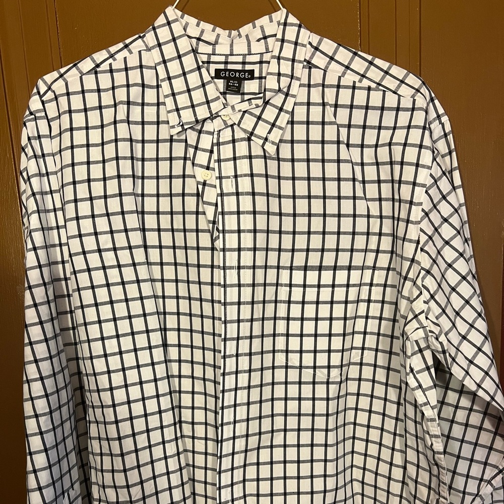 George XL 46-48 long sleeve button up dress shirt